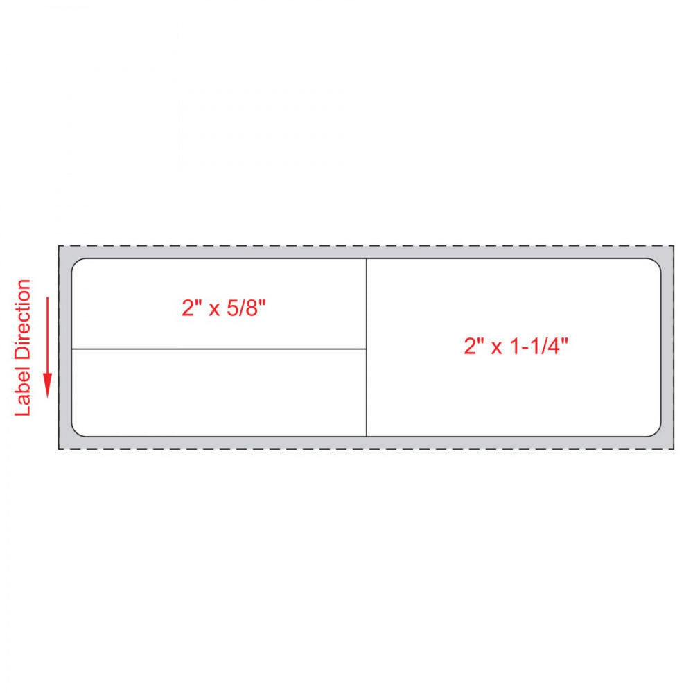 Label Meditech Direct Thermal Paper Extra Permanent 1" Core 4" X 1 1/4" White 1000 Per Roll, 8 Rolls Per Case