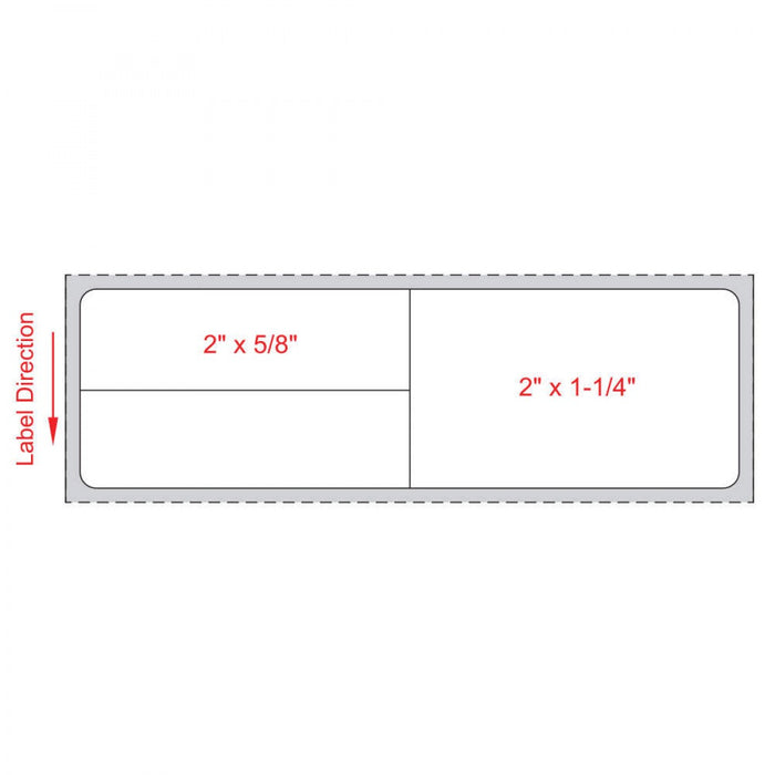 Label Meditech Direct Thermal Paper Extra Permanent 1" Core 4" X 1 1/4" White 1000 Per Roll, 8 Rolls Per Case