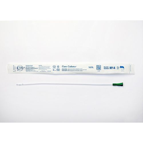 Cure Medical Intermittent Male Catheters - Intermittent Catheter, Male, Straight Tip, 8 Fr, 16" - M8