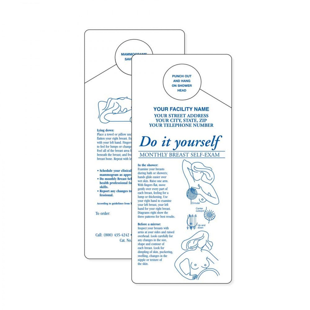 Patient Education Breast Self Exam Shower Card White And Blue 1/Each