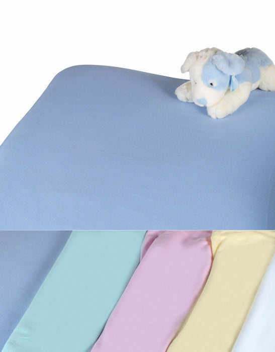 Crib Sheet, Knitted Pastel Blue, 100% Cotton, 25" x 52", 24/Case