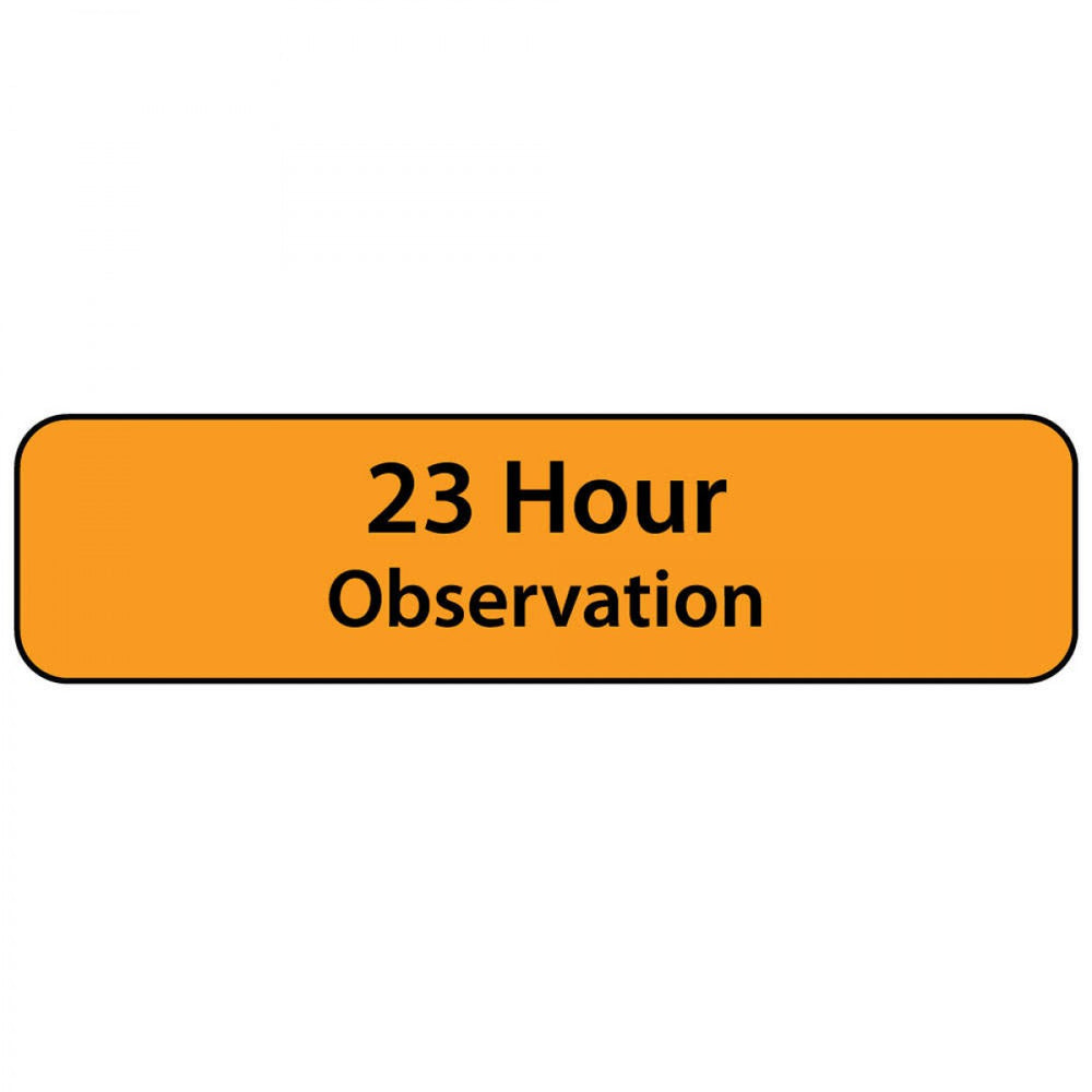 Label Paper Removable 24 Hour Observation 1" Core 1 1/4" X 5/16" Fl. Orange 760 Per Roll