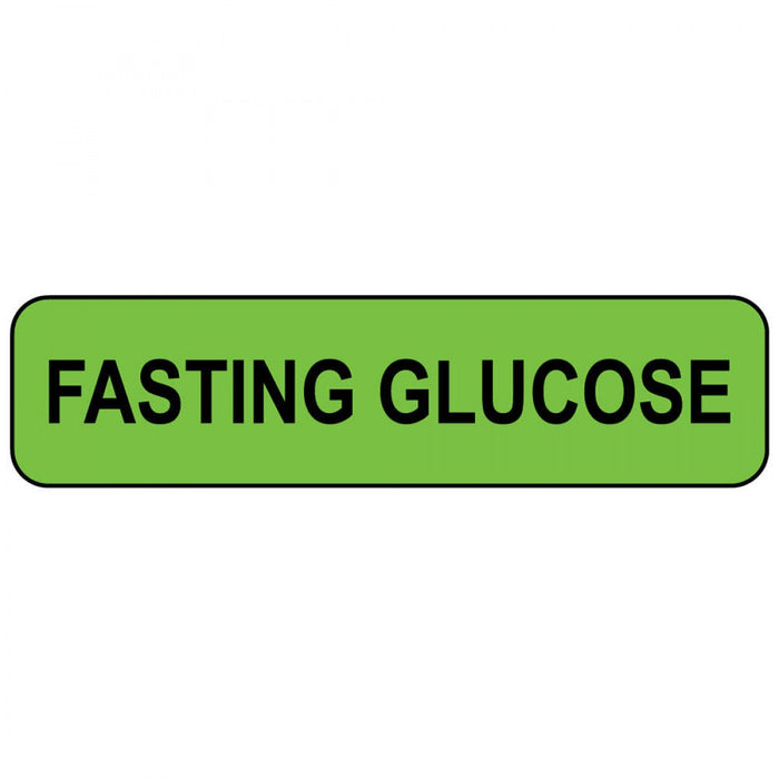 Label Paper Removable Fasting Glucose 1" Core 1 7/16" X 3/8" Fl. Green 666 Per Roll