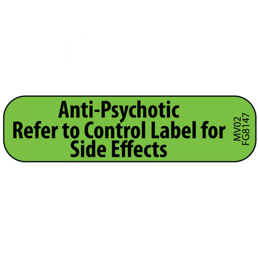 Label Paper Removable Anti-Psychotic 1" Core 1 7/16" X 3/8" Fl. Green 666 Per Roll