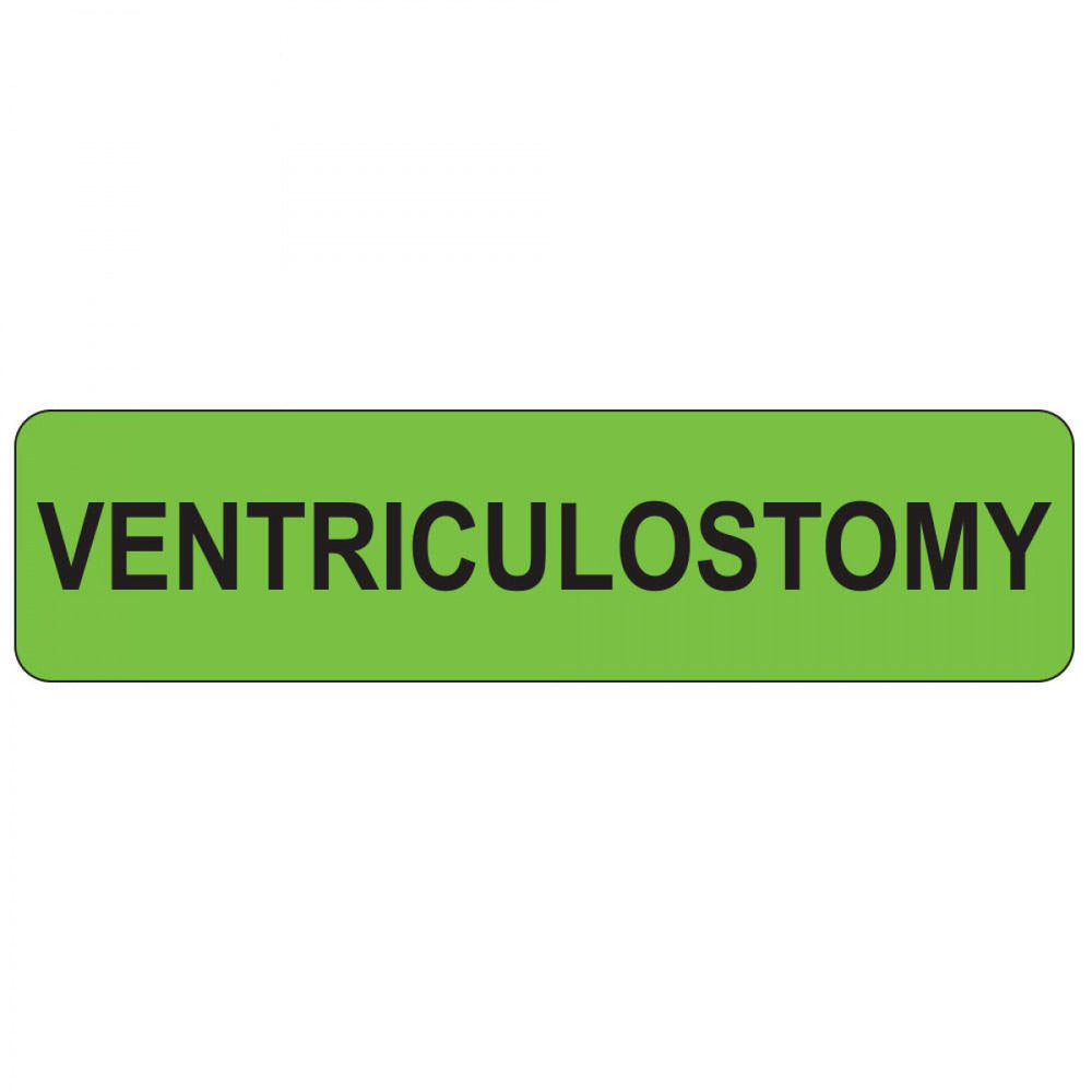 Label Paper Removable Ventriculostomy 1" Core 1 7/16" X 3/8" Fl. Green 666 Per Roll