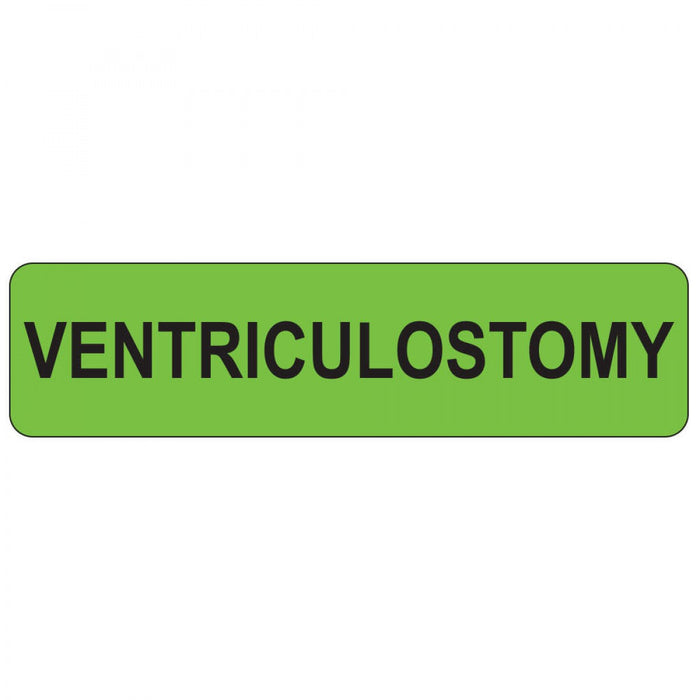 Label Paper Removable Ventriculostomy 1" Core 1 7/16" X 3/8" Fl. Green 666 Per Roll