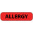 Label Paper Permanent Allergy 1" Core 1 7/16" X 3/8" Fl. Red 666 Per Roll