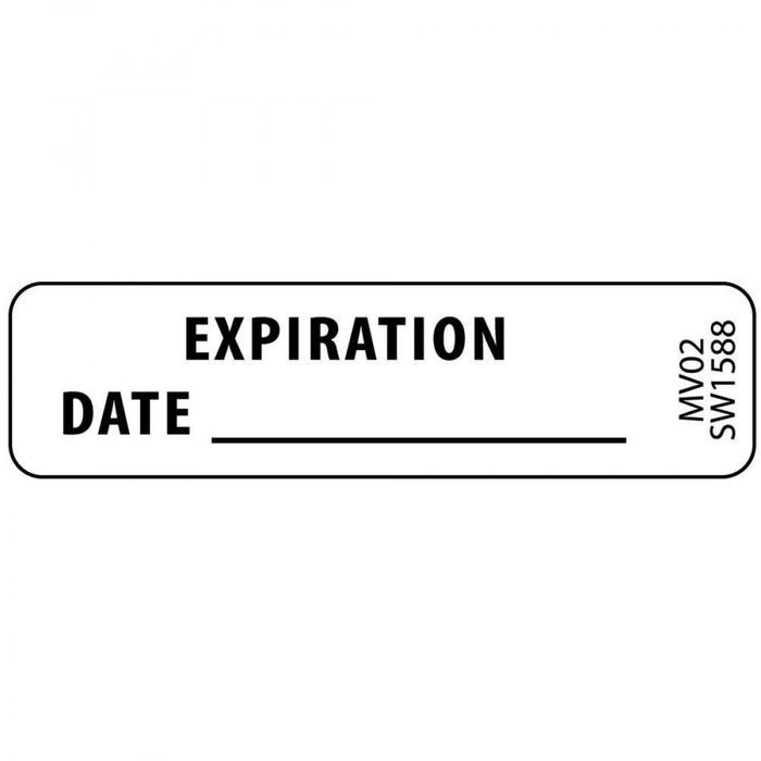 Label Paper Removable Expiration Date 1" Core 1 7/16" X 3/8" White 666 Per Roll