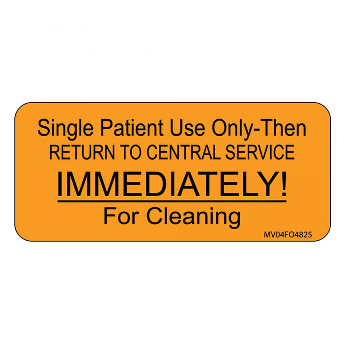 Label Paper Removable Single Patient Use 1" Core 2 1/4" X 1 Fl. Orange 420 Per Roll