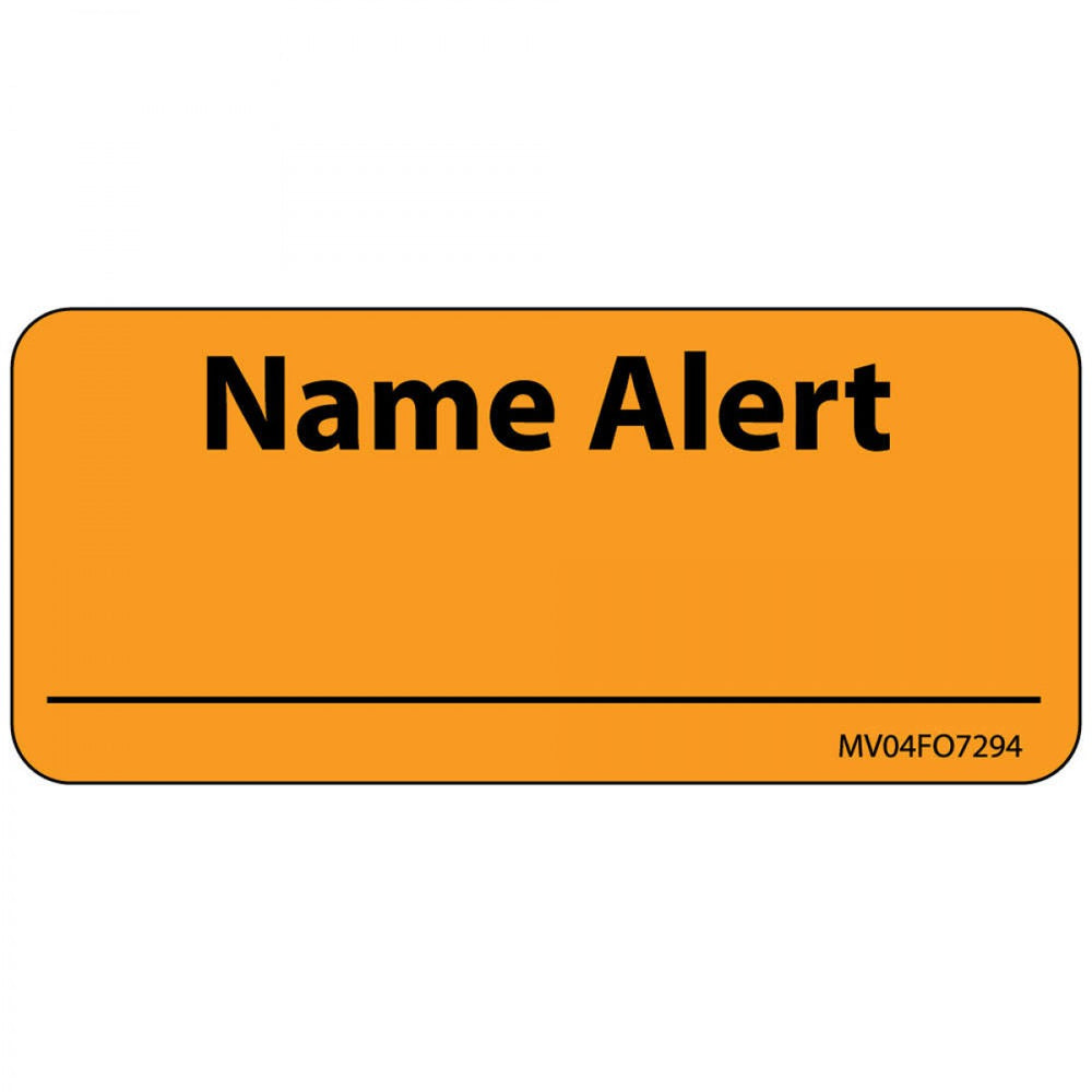 Label Paper Removable Name Alert 1" Core 2 1/4" X 1 Fl. Orange 420 Per Roll