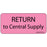 Label Paper Removable Return To Central 1" Core 2 1/4" X 1 Fl. Pink 420 Per Roll