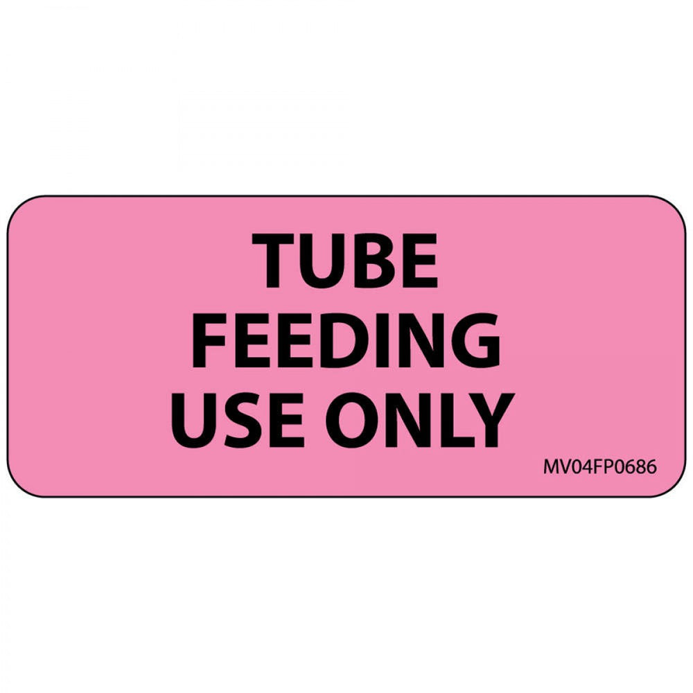 Label Paper Removable Tube Feeding Use 1" Core 2 1/4" X 1 Fl. Pink 420 Per Roll