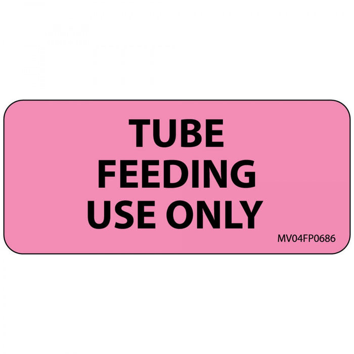 Label Paper Removable Tube Feeding Use 1" Core 2 1/4" X 1 Fl. Pink 420 Per Roll