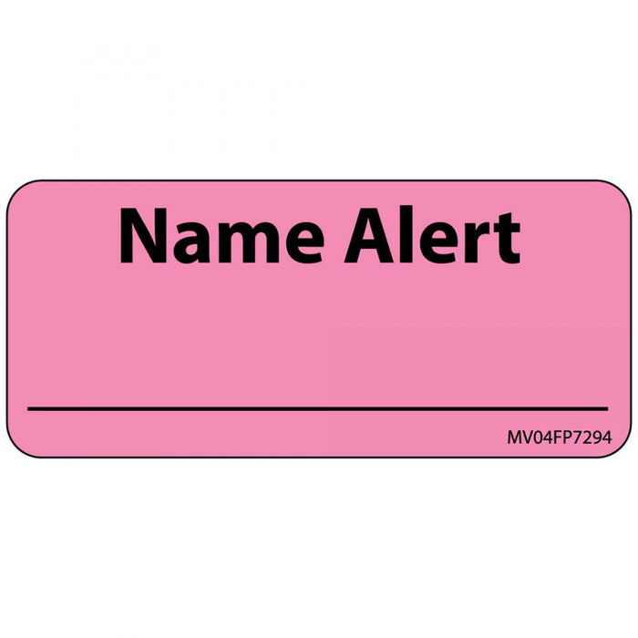 Label Paper Removable Name Alert 1" Core 2 1/4" X 1 Fl. Pink 420 Per Roll