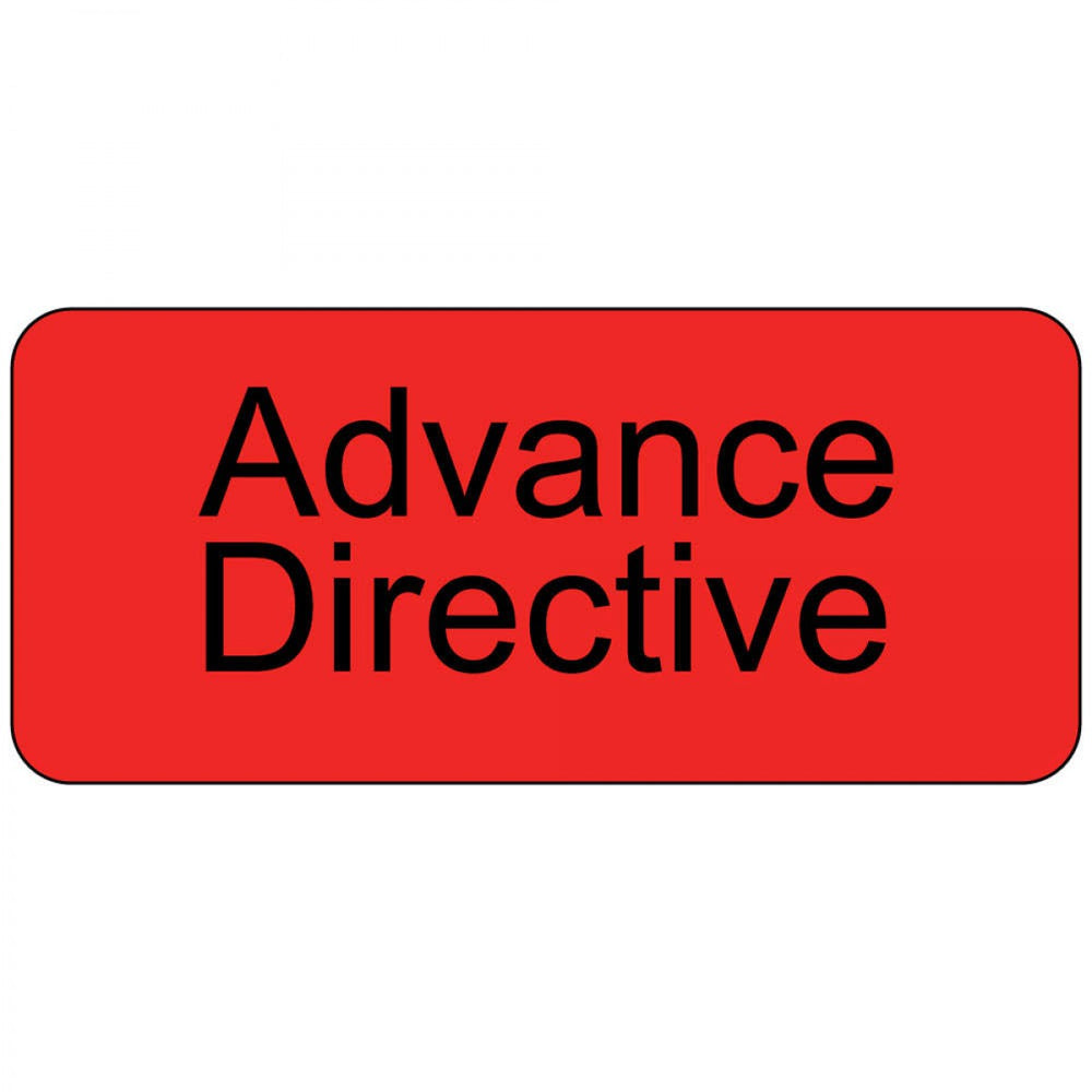 Label Paper Permanent Advance Directive 1" Core 2 1/4" X 1 Fl. Red 420 Per Roll