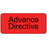 Label Paper Permanent Advance Directive 1" Core 2 1/4" X 1 Fl. Red 420 Per Roll