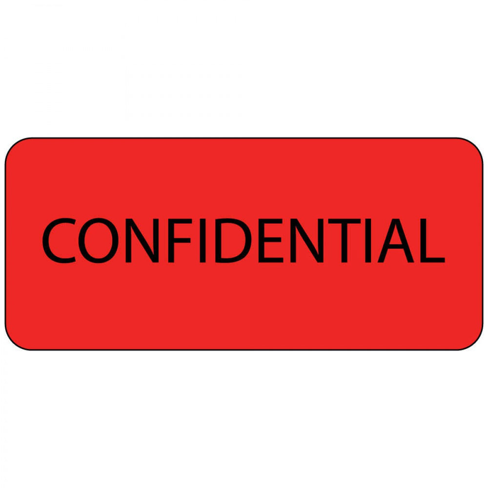 Label Paper Permanent Confidential 1" Core 2 1/4" X 1 Fl. Red 420 Per Roll