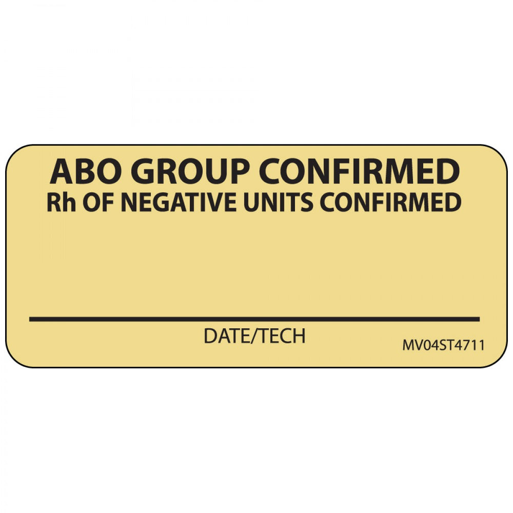 Label Paper Removable Abo Group Confirmed 1" Core 2 1/4" X 1 Tan 420 Per Roll