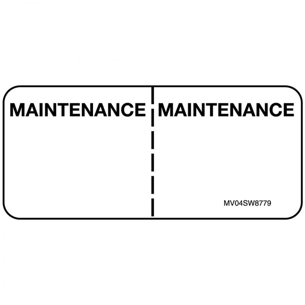 Label Paper Removable Maintenance : 1" Core 2 1/4" X 1 White 420 Per Roll