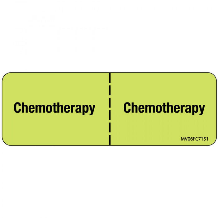 Label Paper Removable Chemotherapy : 1" Core 2 15/16" X 1 Fl. Chartreuse 333 Per Roll