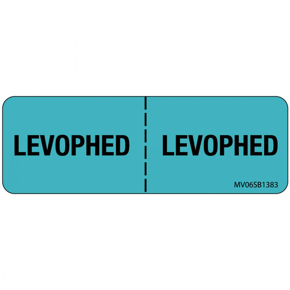 Label Paper Removable Levophed : Levophed 1" Core 2 15/16" X 1 Blue 333 Per Roll