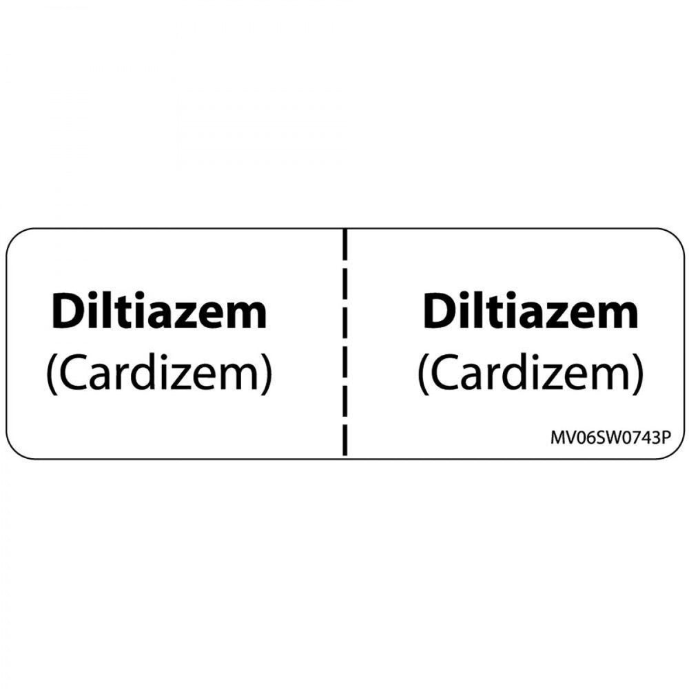 Label Paper Permanent Diltiazem 1" Core 2 15/16" X 1 White 333 Per Roll