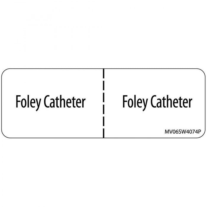 Label Paper Permanent Foley Catheter 1" Core 2 15/16" X 1 White 333 Per Roll