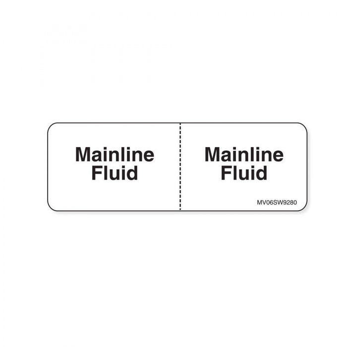 Label Paper Removable Mainline Fluid : 1" Core 2 15/16" X 1 White 333 Per Roll