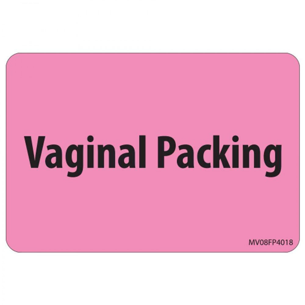 Label Paper Removable Vaginal Packing 1" Core 2" 15/16" X 2 Fl. Pink 333 Per Roll