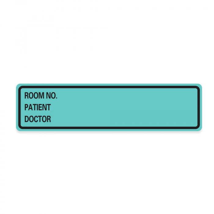 Label Paper Removable Room No. Patient 1" Core 5 3/8" X 1 3/8" Aqua 200 Per Roll