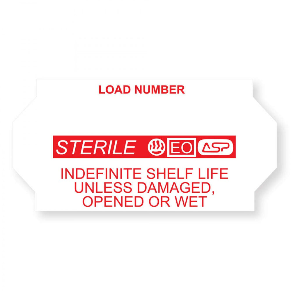 Label, Sterrad | Compatible With Meto 2026, Tyvek, Permanent, "Sterile", 1-1/32 X 5/8, White With Red, 1125 Per Roll, 12 Rolls Per Box