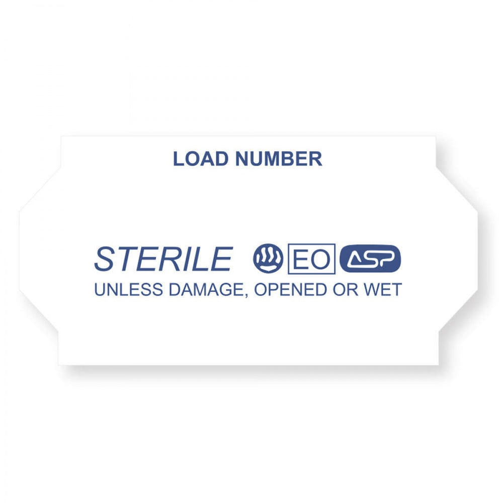 Label, Sterrad | Compatible With Meto 2026, Tyvek, Permanent, "Load Number", 1-1/32 X 5/8, White With Blue, 1125 Per Roll, 12 Rolls Per Box