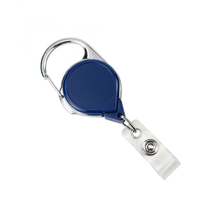 Carabiner Badge Reel 1-1/4" Circle Plastic Blue 25/Pack