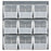 PANEL, LOUVERED, GRAY, 18"X19", W/9CLR BINS