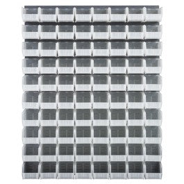 PANEL, LOUVERED, GRAY, 48"X61", W/80CLR BINS