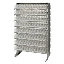 RACK, BENCH, SLOPED, 192CLR BINS, 24"X36"X60