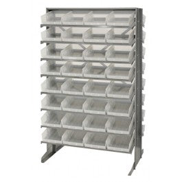 RACK, BENCH, SLOPED, 64CLR BINS, 24"X36"X60"