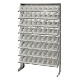 RACK, BENCH, SLOPED, 64CLR BINS, 12"X36"X60"