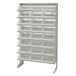 RACK, BENCH, SLOPED, 24CLR BINS, 12"X36"X60"