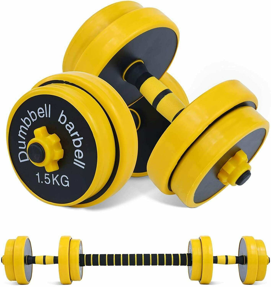 MTrendy Adjustable Dumbbell Weight Set Pair Convertible to Barbell