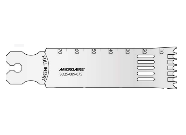 Microaire Surgical Oscillating Blades - BLADE, OSC, DUAL TOOTH, LG, 25MMX75MMX0.89MM - SO25-089-075