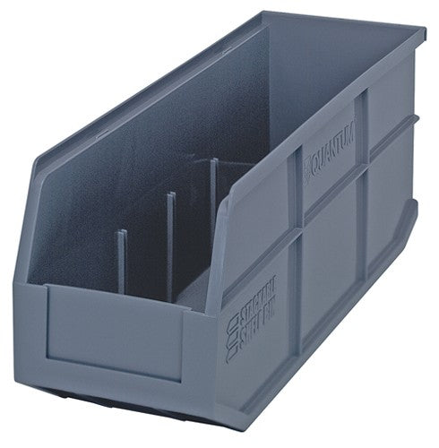 Quantum Storage Systems Stackable Shelf Bins - Red 6"W x 18"L x 7"H Stackable Shelf Bin - SSB461 GRAY