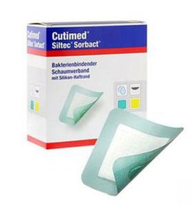 BSN Medical Cutimed Siltec Sorbact Sacrum - Cutimed Siltec Sorbent Sacrum Dressing, 7" x 7" - 73251-05