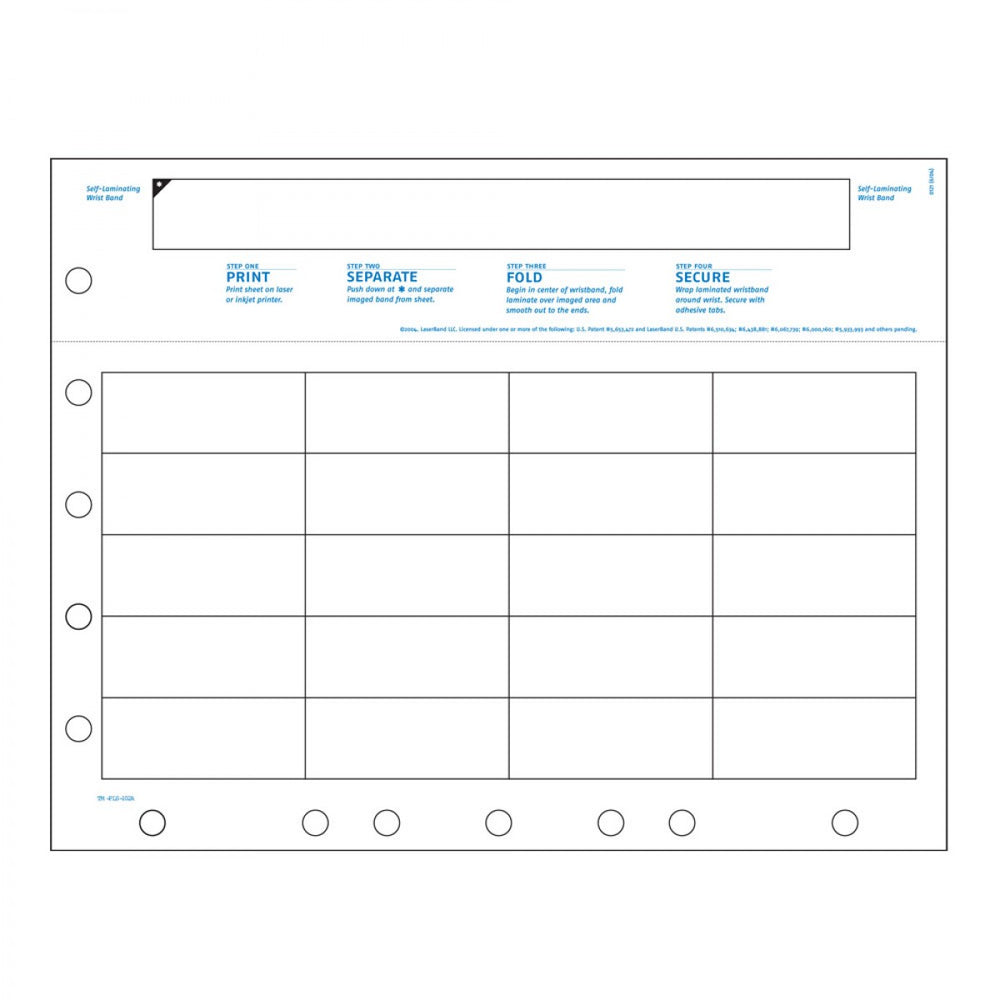 Datamate Laser Wristband And Labels Adhesive Closure 1000 Sheets/Box