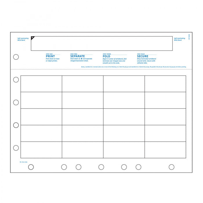 Datamate Laser Wristband And Labels Adhesive Closure 1000 Sheets/Box