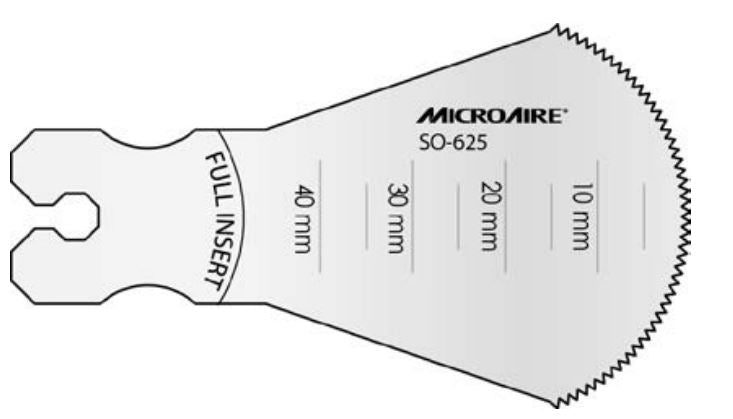 Microaire Sugical Sternum Saw Blades - Sternum Saw Blade, 41.9 mm x 45 mm x 1.1 mm - SO-625