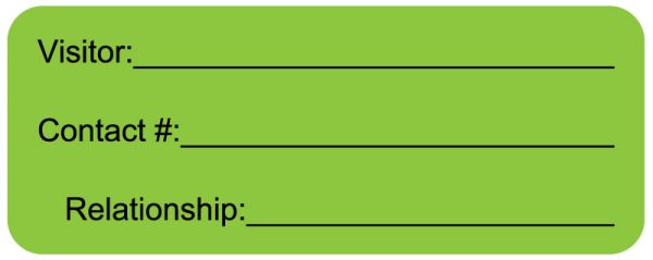 Medical Use Labels - Visitor Contact Label, 2-1/4" x 7/8"