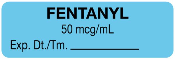 Medical Use Labels - Anesthesia Label, Fentanyl 50 mcg/mL, 1-1/2" x 1/2"