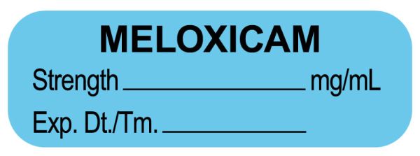 Medical Use Labels - Anesthesia Label, Meloxicam mg/mL, 1-1/2" x 1/2"