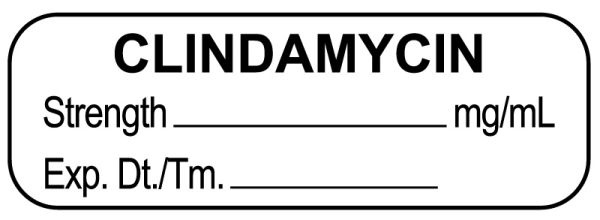 Medical Use Labels - Anesthesia Label, Clindamycin mg/mL, 1-1/2" x 1/2"